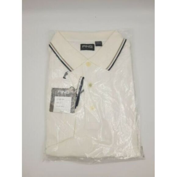 PING Mens XL Golf Polo short sleeve shirt white - Picture 1 of 7